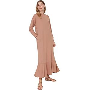 Trendyol Modest Trendyol Damesjurk, gebreid, met capuchon, 1 stuk, Bruin