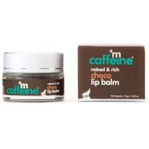 mCaffeine Deep Moisturizing Choco Lip Balm for Healing Dry & Chapped Lips - 24 Hrs Moisturization | Lip Care for Men & Women with Cocoa Butter & Hazelnut Oil | Natural & Vegan (12gm)