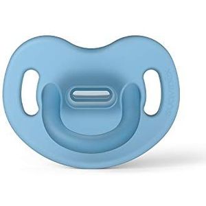 Suavinex Siliconen babyspeen 0/6 maanden, anatomische SX Pro fopspeen super zacht en flexibel, blauw (307246)