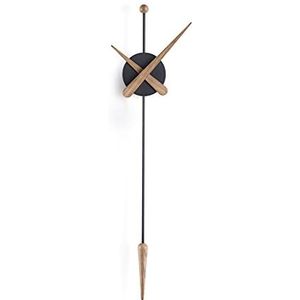 NOMON Wandklok PTANR-design, zwart, eiken, 63, design:, Zwart, eiken, Uitvoering: