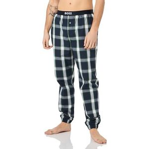 BOSS Unieke pyjamabroek voor heren van stretchkatoen met logoprint, Donkergroen 307