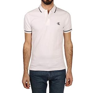 Calvin Klein Jeans Tipping Slim Poloshirt voor heren, Helder Wit