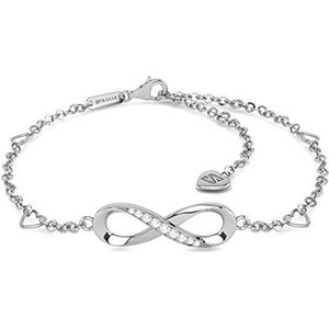 SERASAR Infinity, oneindigheidsteken voor vrouwen, 925 sterling zilver, 18 karaat verguld, verschillende kleuren, in lengte verstelbaar, incl. sieradendoosje, Sterling zilver, Kubieke zirkonia