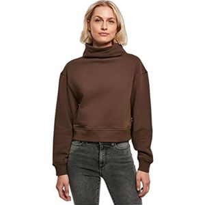 Urban Classics Dames sweatshirt hoge hals bruin 5XL, Bruin