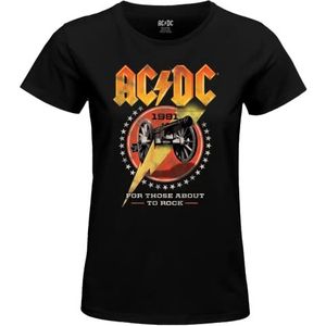 AC/DC Woacdcrts033 T-shirt voor dames, 1 stuk, zwart.