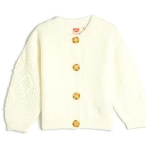 Koton Babygirls Pull cardigan en tricot surdimensionné à manches longues avec fermeture boutonnée Col rond, Ecru (010), 18-24 Monate