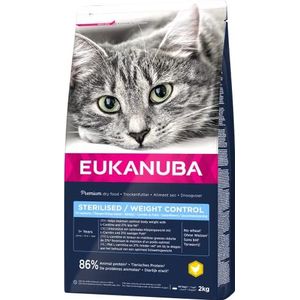 Eukanuba Gesteriliseerd kattenvoer – hoogwaardig vetarm droogvoer voor gewichtsbehoud voor gesteriliseerde/gecastreerde katten 2 kg