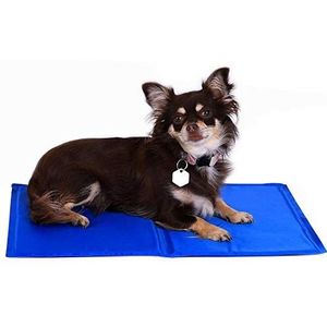 lionto Verkoelende mat voor huisdieren, koelmatras voor honden, verfrissend apparaat voor honden, (M) 90 x 50 cm, blauw