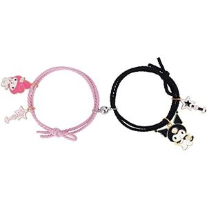 Roffatide Anime magneetarmbandenset armbanden wederzijdse aantrekkingskracht armbanden haarelastiekjes verstelbare armband, Zink