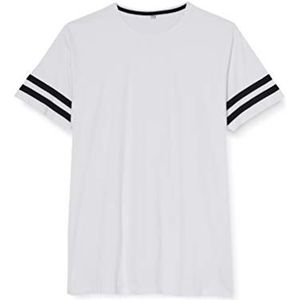 Build Your Brand Heren T-shirt strepen jersey, Wit/Zwart
