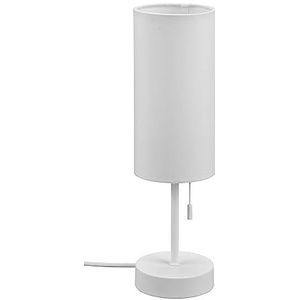 Reality, Tafellamp, Jaro 1xE27, max.25,0 W stof, wit, lichaam: metaal, mat wit Ø:10,0cm, H:35,0cm Trekschakelaar, USB-ingang opladen, IP20