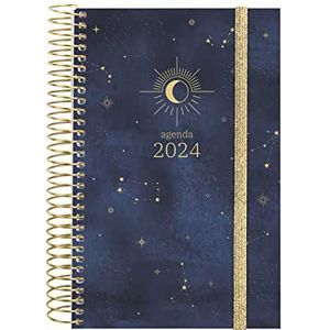 Finocam - Agenda 2024 Spiral Design Collectie 1 dag pagina januari 2024 - december 2024 (12 maanden) Moon Catalaans