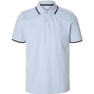 SELECTED FEMME Slhslim-Atlas Sport Ss Polo Slhslim-Atlas Sport Ss Polo Heren (1 stuk), Hemelsblauw, S