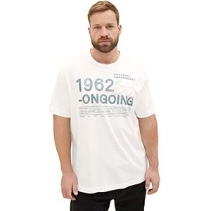 TOM TAILOR 1038576 T-shirt met opdruk voor heren, 1 stuk, 10332 - Off White