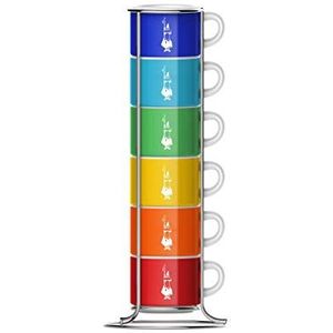 Bialetti Impilabili Di Colori espresso kopjes in rek 6 stuks