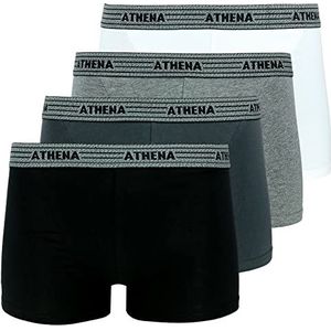 Athena Heren boxershort Basic Coton Boxer-LD40, Meerkleurig (wit/zwart/grijs/antraciet), XL