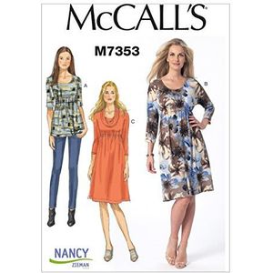 McCall's Patterns 7353 E5 dames top en jurk maten 42-50 katoen (42-44-46-48-50)