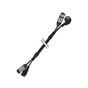 Audibax XLR mannelijk naar XLR vrouwelijke 10m + 220V stekker