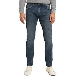 TOM TAILOR Troy Slim Fit Jeans voor heren, 10172 - Mid Stone Blauw Zwart Denim