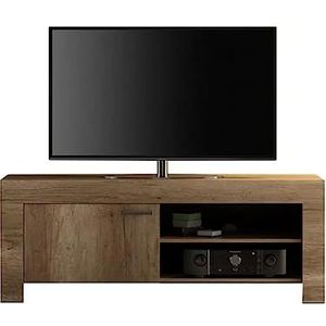 LC Spa Land TV basis 1 deur + zijvak met houten plank, bruin, 140 x 53 x 43 cm