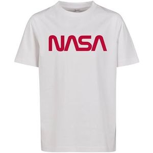 Mister Tee Kids NASA Worm Logo T-shirt voor jongens, wit (White 00220)
