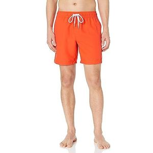 Amazon Essentials Sneldrogende zwemshorts voor heren, 17,8 cm, fel oranje, maat M