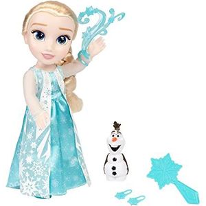 FancyWen 225306 De ijskoningin mijn vriendin zingende pop Elsa klassieke jurk 35 cm muziek met accessoires, perfect voor kinderen vanaf 3 jaar