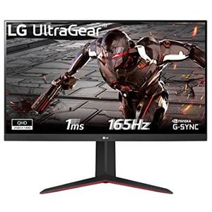 LG 32GN63T UltraGear Gaming Monitor 32 inch QHD VA HDR 10, 2560 x 1440, 1ms, G-Sync compatibel en AMD FreeSync Premium 165Hz, HDMI 2.0, (HDCP 2.2), Display Port 1.4, AUX-uitgang, Flicker Safe, zwart