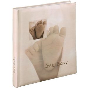 Hama Blanco fotoalbum ""Baby Feel"", 29 cm x 32 cm, 60 witte pagina's, 300 foto's 10 cm x 15 cm, teksthoed aan beide zijden) beige/bruin/wit