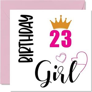 23 verjaardagskaart voor vrouwen - verjaardagskaart voor meisjes voor de 23e verjaardagskaart voor vrouwen, meisjes, zus, kleinkind, neefjes, nichtje, 145 mm x 145 mm