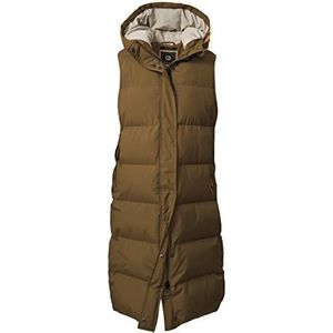 G.I.G.A. DX Dames gewatteerd vest met capuchon, Lichtbruin