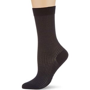 FALKE #2 zijden sokken dames zwart grijs vele andere kleuren versterkte sokken ademend dun gestippeld 1 paar, blauw (Dark Navy 6379)