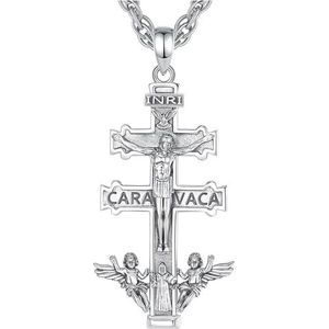 CELESTIA Halsketting voor dames en heren, medaille, heilige benedict, maagd, Maria, heilige Christoffel, kruis, hanger, 925 zilver, sieraden, cadeau voor dames en heren, Edelmetaal, Geen edelsteen