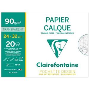 Clairefontaine 96873C snelhechter, transparant, 24 x 32 cm, 90/95 g, 20 stuks