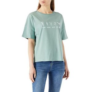 Koton Dames T-shirt korte mouw Katoen, groen (752)