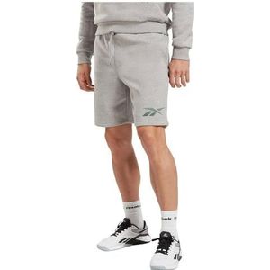 Reebok Identity heren fleece shorts, middelgrijs gemêleerd/harmonieus groen, XS, middelgrijs gemêleerd/harmonieus groen, XS, Middelgrijs gemêleerd/harmonieus groen