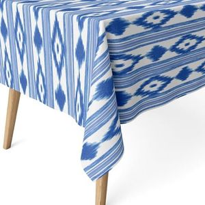 ECOMMERC3 Nappe anti-tâche rectangulaire taille 220 x 140 cm - Nappe anti-taches au toucher extra douce et imperméable, couleur bleue
