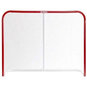 Base Streethockeytor 137 cm (137 x 112 x 51 cm), opvouwbaar voor buiten, metalen frame, tuin, kogelhouder, puckhockeytraining, uniseks, rood