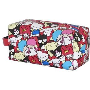 Sanrio Hello Kitty Friends-Plus toilettas voor op reis, meerkleurig, 27 x 13 cm, Hello Kitty meerkleurig, één maat, plus reistoilettas, baksteen, Hello Kitty meerkleurig, Plus Toilettas voor op reis,