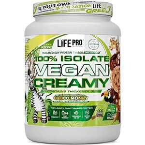 Life Pro Isolate Vegan Creamy 1 kg | Soja-proteïne-isolaat | 100% veganistisch (Choco Monky)