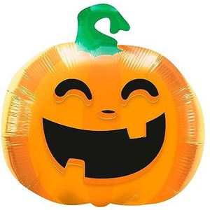 Folat Happy Booo 23871 23871-Happy Booo heliumballon oranje pompoen figuren voor Halloween-feestdecoratie, meerkleurig