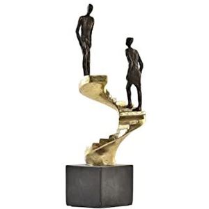 Decoratieve figuren DKD Home Decor Gouden Hars Donker grijs Trap Modern (14 x 14 x 41,5 cm)