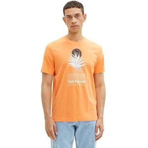 TOM TAILOR 1036430 T-shirt voor heren, zomerprint, 1 stuk, 22195 - Fruity Melon Orange