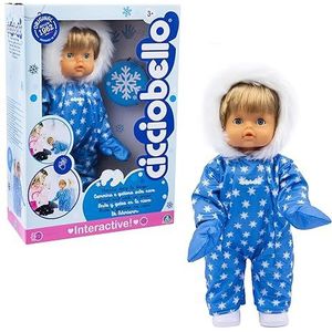 Cicciobello, Wandelen in de sneeuw, pop 42 cm, hard lichaam, interactief wandelen of rammelen, winteroutfit, speelgoed voor kinderen vanaf 3 jaar, CCBD6