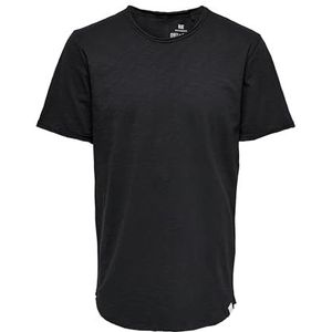 Only & Sons T-shirt, heren, zwart, maat XS, zwart.