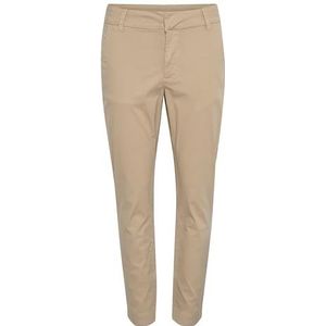 KAFFE Chino Pants Cropped Length Straight Legs Regular Waistband, Savannah Tan, 44, Savannah Tan