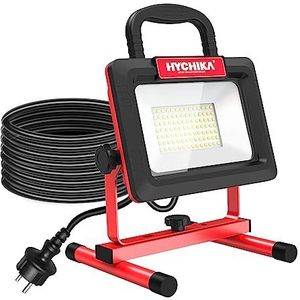 HYCHIKA Led-projector, 100 W, 12,000 lm, ultrahelder, IP66 waterdicht, 360 graden draaibaar, 5 m kabel, voor garage, werkplaats, knutselen, bouw
