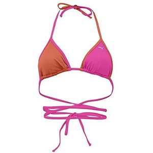PUMA Wrap Triangle bikinitop dames, roze/chili, S, roze/chili