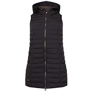 STOY Vest van dons/gewatteerde jas met capuchon, dames, zwart, 48, zwart.