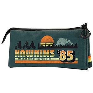 Stranger Things Hawkins 85 Triple-HS, Groen, Pennenetui, Triple HS Hawkins 85, Groen, Hawkins 85 Triple HS pennenetui